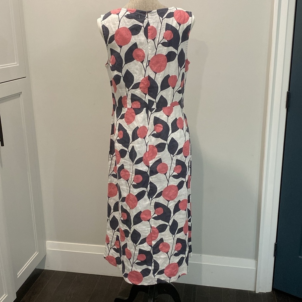 White Stuff Floral Linen Sleeveless Dress Pink and Blue Size 8 - Picture 9 of 12